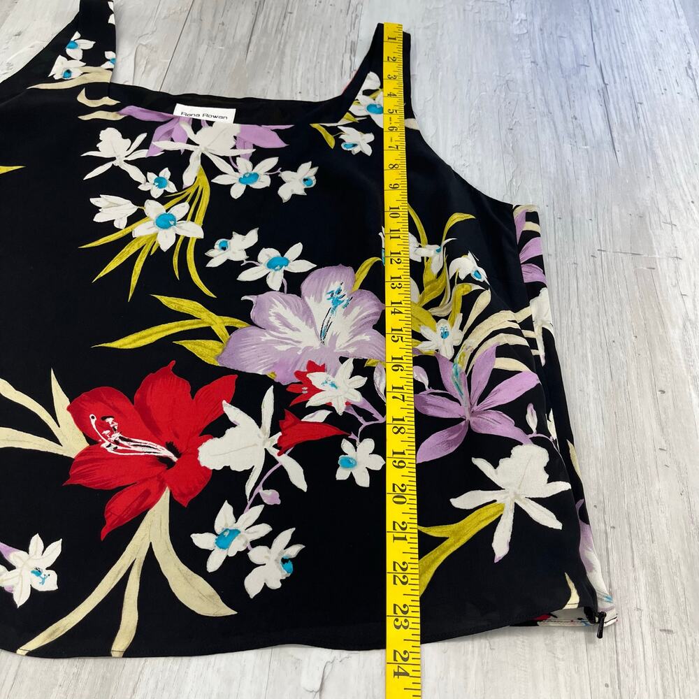 Rena Rowan Silk 2 Piece Floral Flowy Lightweight Ruffle Tank Top Skirt Set 20W - Picture 15 of 15